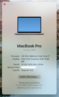 MacBook Pro 15” 2019/16GB RAM/Intel i7/256GB SSD - 3
