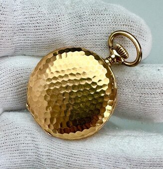 14K CELO ZLATÉ KAPESNÍ HODINKY OMEGA - GOLFOVÝ VZOR - FUNKČN - 3