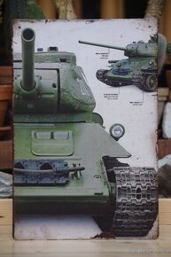 plechová cedule - tank T-34 vz. 85 - 3