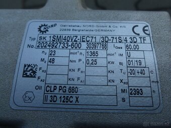 Elektromotor s převodovkou NORD, 250 W, 23 ot/min -pouze 1 k - 3