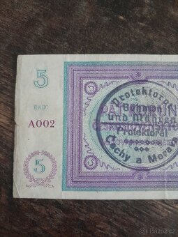 5 korun 1940 protektorát - 3