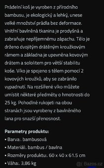 Nový bambusový koš na prádlo nebo hračky - pro třídění - 3