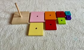 Dřevěná skládačka-barevná pyramida - 3