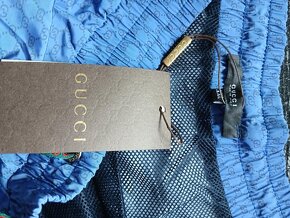 Pánské modré XXL plavky,kraťasy Gucci - 3