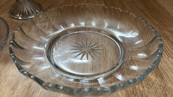 3 skleněné starožitné mísy velké - 3