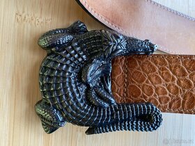 Opasek AMAPOLA s krokodýlem - vel. M - 3