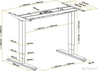 AlzaErgo Table ET1 NewGen bílý s deskou - 3