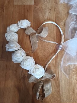 Svatební výzdoba na auta - pěnová bílá růže - 3