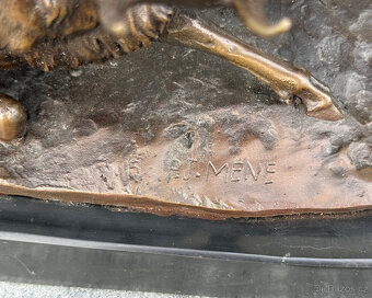 Bronzová socha dva bojující jeleni luxusní lovecká dekorace - 3