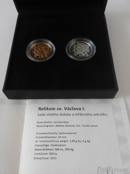 Relikvie Sv.Václava I. sada au. dukátu+ ag. odražku - 3