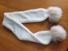 Luxusní šála a čepička, TOP stav, 1-2 ROKY, 49 CM - 3