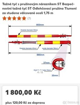 Tažná tyč s pružinou 5T (nová, záruka, PC 1800,- - 3
