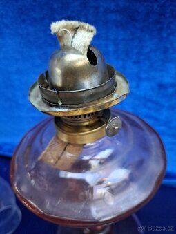 Petrolejová lampa skleněná, medová - 3