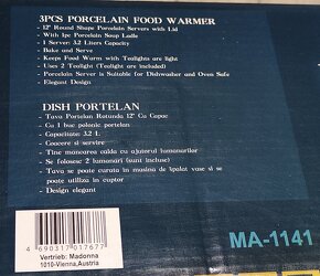 Porcelánový ohřívač jídla / mísa na polévku - 3