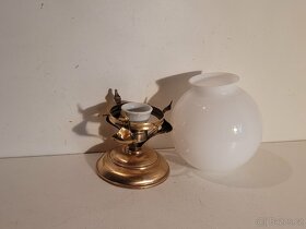 secesní stropnice, lustr, širm bílá opálová koule - 3