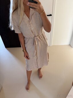 Béžové lněné šaty Gant nové s visačkou - 3