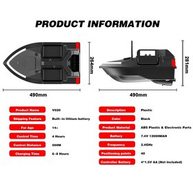 Zavážecí lod´ V020 , GPS, loďka na ryby - 3