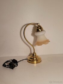 funkční mosazná pěkná lampa, stará lampička - 3