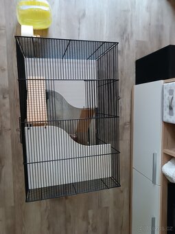 Velká klec na křečka se skleněnou základnou a příslušenství - 3