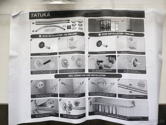 Kompletní sada na sprchový závěs(nerez SUS 304) + závěs zdar - 3