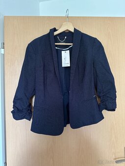 Dámské sako tmavě modré s puntíky - 3