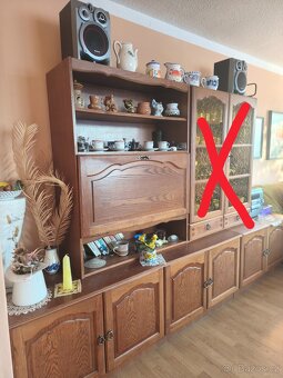 Starožitný nábytek - Dřevěná obývací stěna - 3