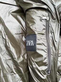 Zara Péřová Zimní Bunda Tmavě Zelená | Puffer Jacket Dark Gr - 3