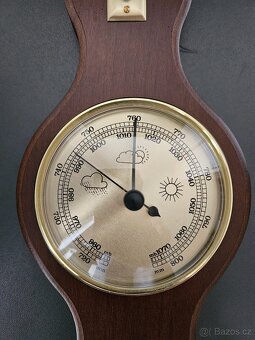 Barometr s teploměrem a vlhkoměrem - dřevěná podložka - 3