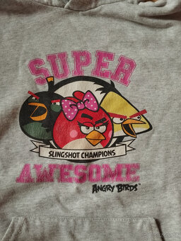 Mikina Angry Birds / šedobílá / žlutomodrá vel.158/S/M - 3
