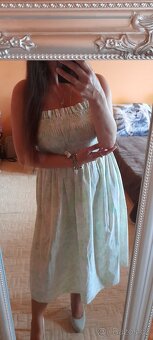 H&M bavlněné midi šaty bez ramínek - 3