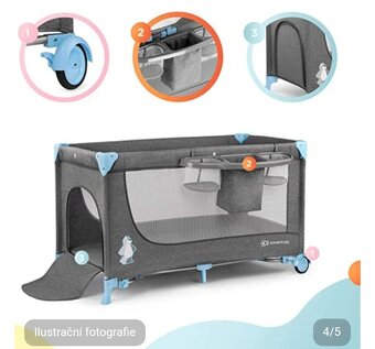 Cestovní postýlka Kinderkraft joy Blue s příslušenstvím - 3