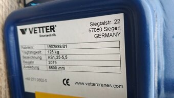 sloupový otočný jeŕáb Vetter 125 kg - 5,5 m r. 2019 - 3