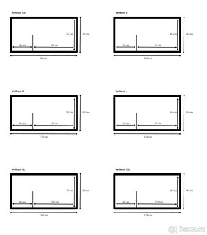 Psí bouda bez krytiny, s přepážkou a zástěnou, 6 velikostí - 3