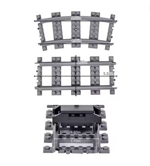 City koleje (náhrada) rovinky, zatáčky, vyhybky 76kusů - 3