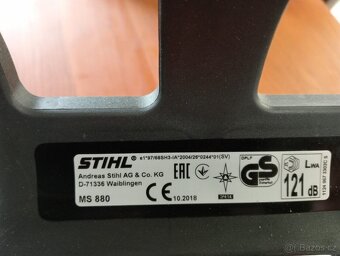 Motorová pila STIHL Ms 880 jako nová. 660 661 462 500i 261 - 3