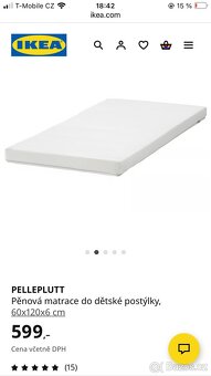 Dětská postýlka s matrací IKEA - 3