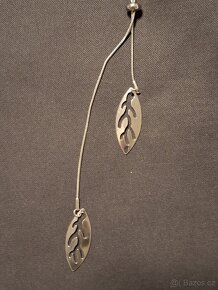 Ocelový náhrdelník se 2 lístky - 3