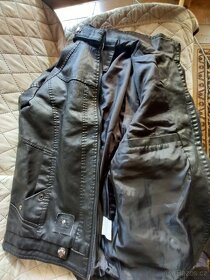 Nová bunda s podšívkou - barva černá, materiál PU kůže - 3