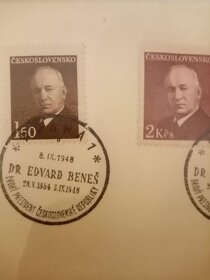 serie známek Edvarda Beneše 1948 na obálce ČS pošty - 3