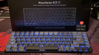 Bezdrátová podsvícená klávesnice Keychron K3, slim, brown - 3