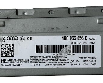 Řídící jednotka rádia 4G0035056E Audi A6 4G allroad 2013 - 3
