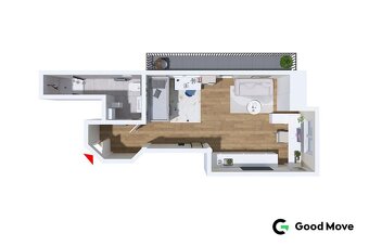 Prodej nadstandardního bytu 1+kk s velkou terasou Zlín - Vrš - 3