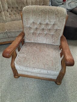 Sedací souprava rohová s křeslem rustikální - 3