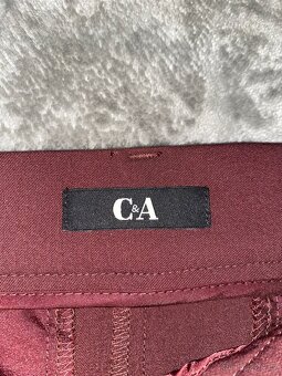 Vínové elegantní kalhoty - 3