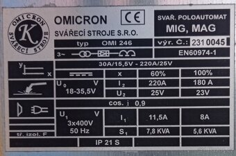 MIG/MAG svářečka Omicron OMI 246 - 3