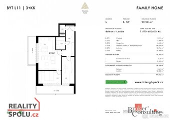 Prodej, byty/3+kk, 72.25 m2, Měděná 3064/5, Jižní Předměstí, - 3