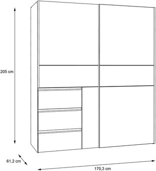 Šatní skřín Winny 2 barvy 170cm Nové - 3