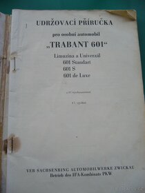 Originál příručka pro trabant 601 - 3