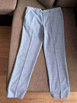 Pánské kalhoty společenské světle modré - 3