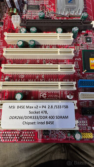 MSI 845E Max v2 + P4 2.8 /533 FSB a chladič - 3